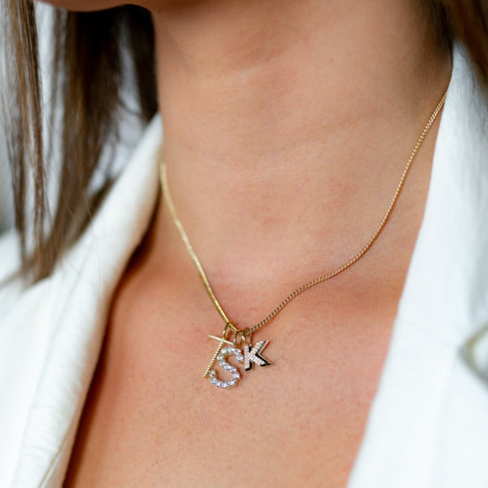 Sleek Initial Charm Charms & Pendants The Sis Kiss