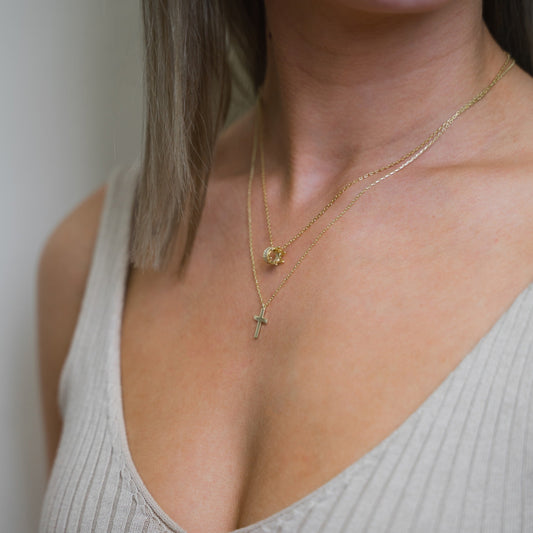 Crystal Crown Charm Necklace JEWELRY The Sis Kiss