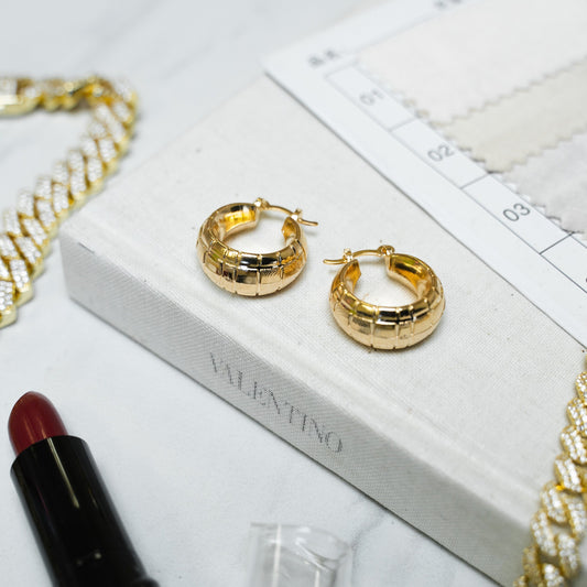 Textured Dome Gold Huggies JEWELRY The Sis Kiss