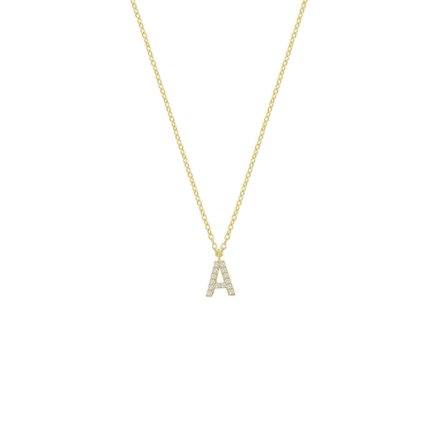 Classic Initial Necklaces JEWELRY The Sis Kiss Gold with Crystals A