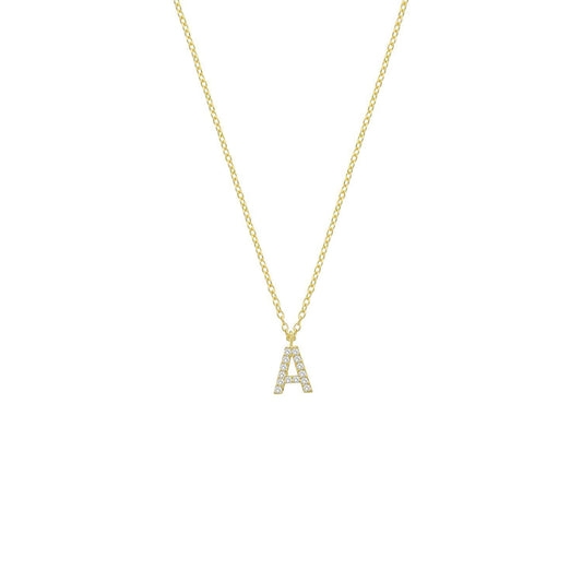 Classic Initial Necklaces JEWELRY The Sis Kiss Gold with Crystals A