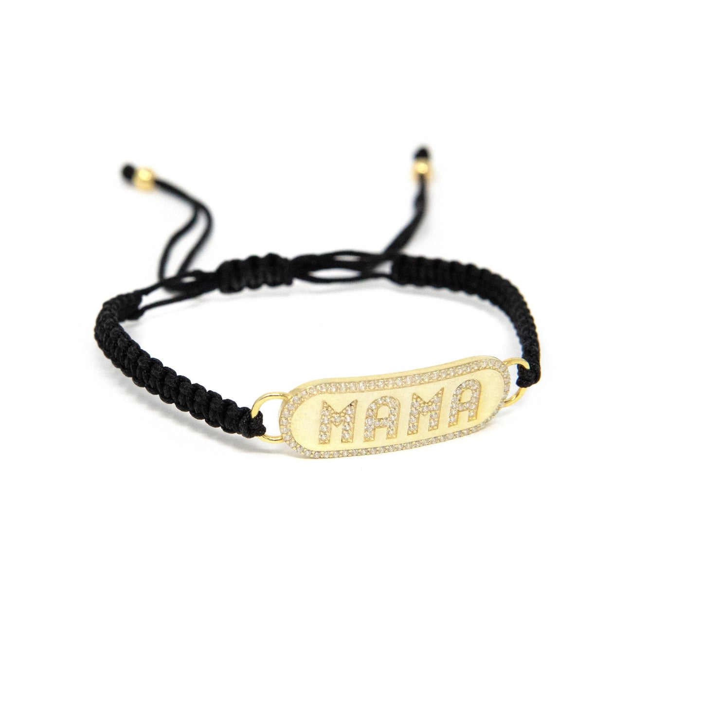 Mama Nameplate Cord Bracelet JEWELRY The Sis Kiss Black