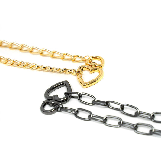 Chain Link and Heart Chokers JEWELRY The Sis Kiss