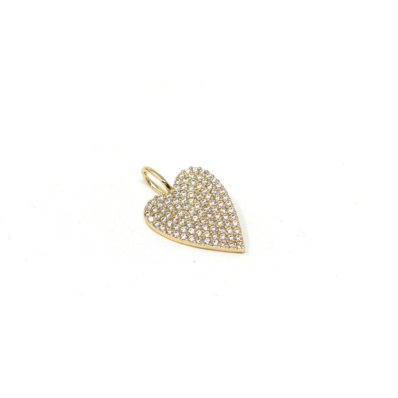 Moody Heart Charm Charms & Pendants The Sis Kiss Gold with Clear Crystals