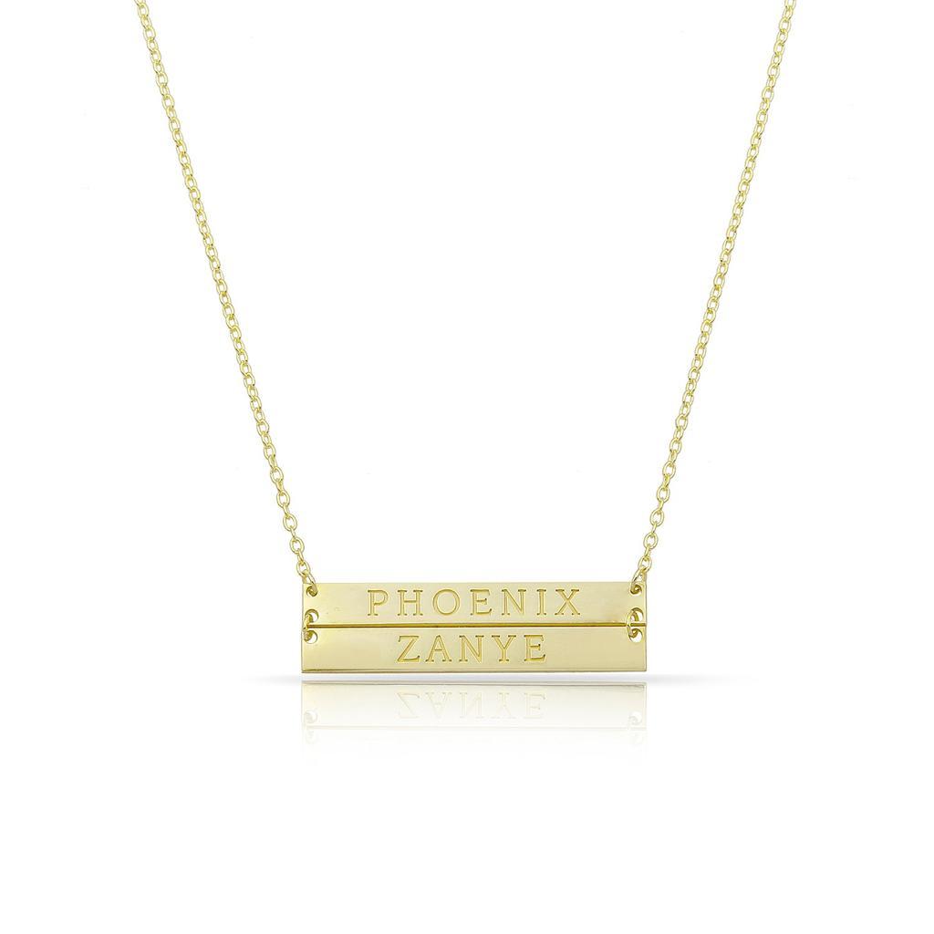 Custom Double Bar Nameplate Necklace1