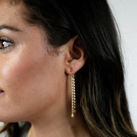 Crystal Stud Drop Earrings JEWELRY The Sis Kiss