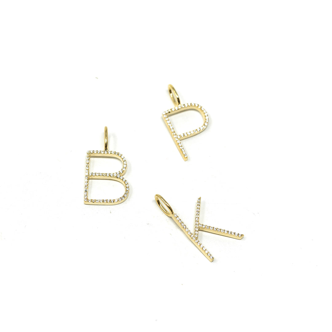 Sleek Initial Charm Charms & Pendants The Sis Kiss