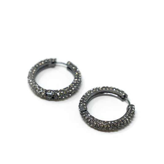 Darling Diva Onyx Crystal Hoops JEWELRY The Sis Kiss Medium