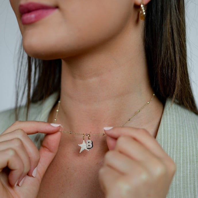 Shadow Initial Charm Charms & Pendants The Sis Kiss