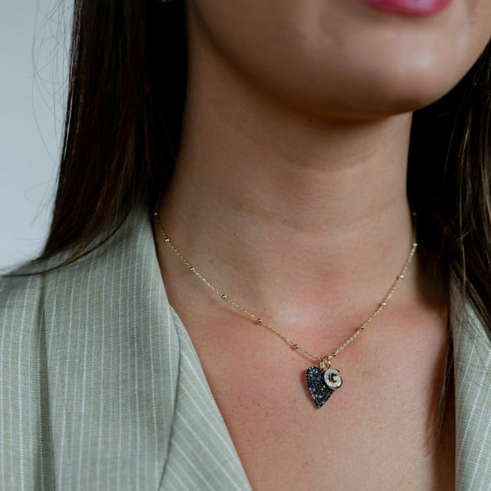 Shadow Initial Charm Charms & Pendants The Sis Kiss