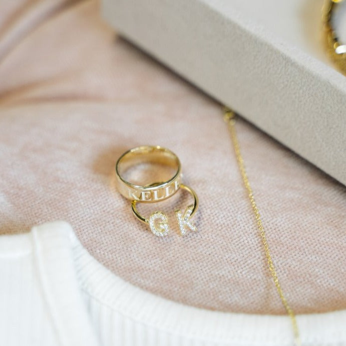 Custom Open Initial Ring JEWELRY The Sis Kiss