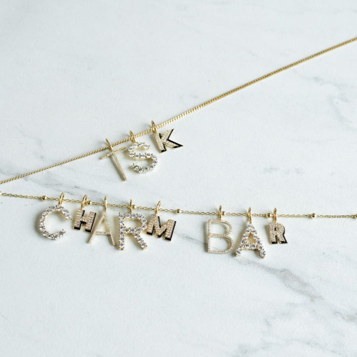 Sleek Initial Charm Charms & Pendants The Sis Kiss