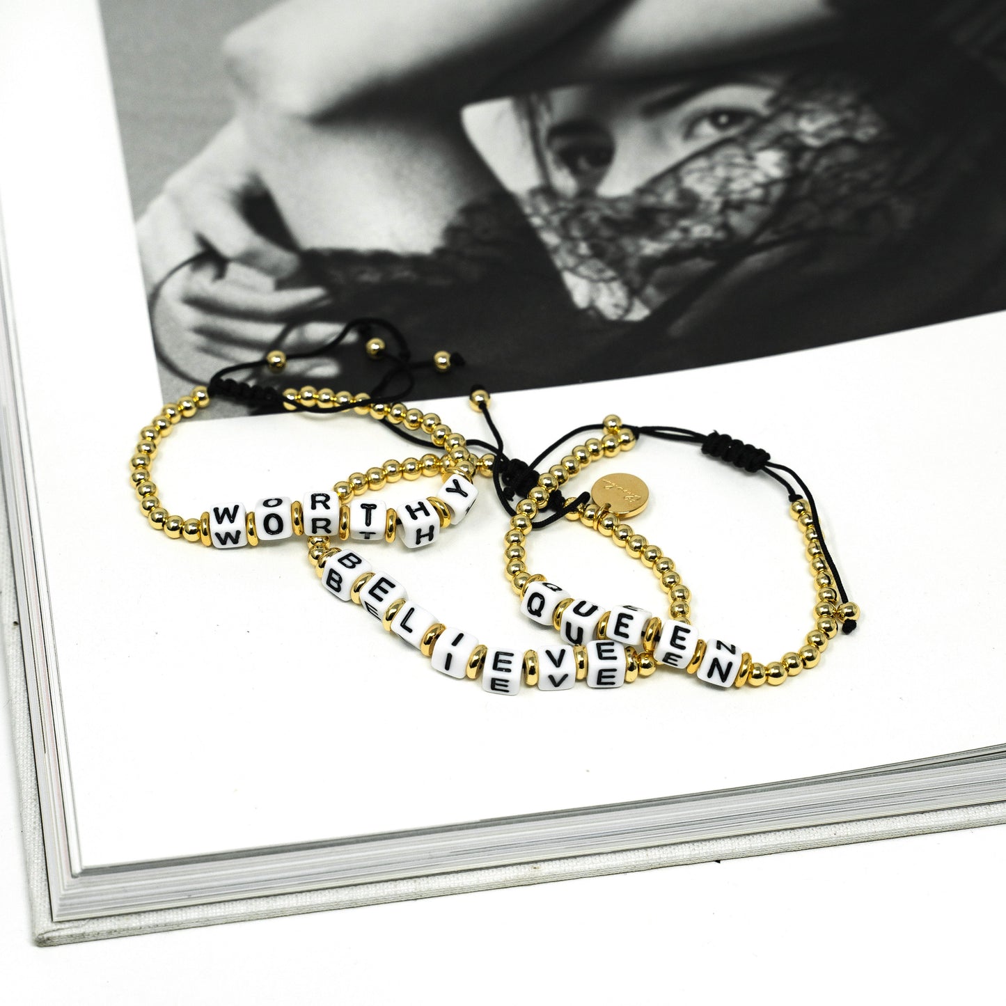 Beaded Adjustable Bracelets JEWELRY The Sis Kiss Believe
