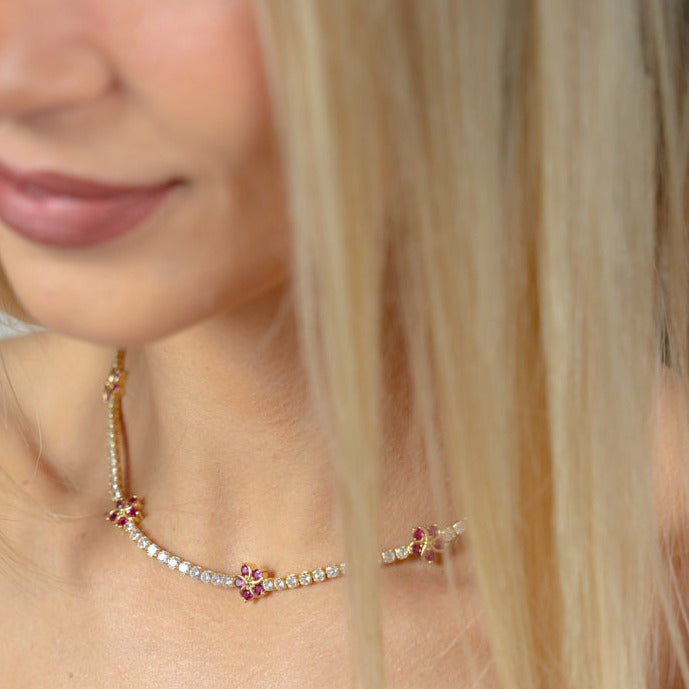 Hibiscus Tennis Necklace Necklaces Jason