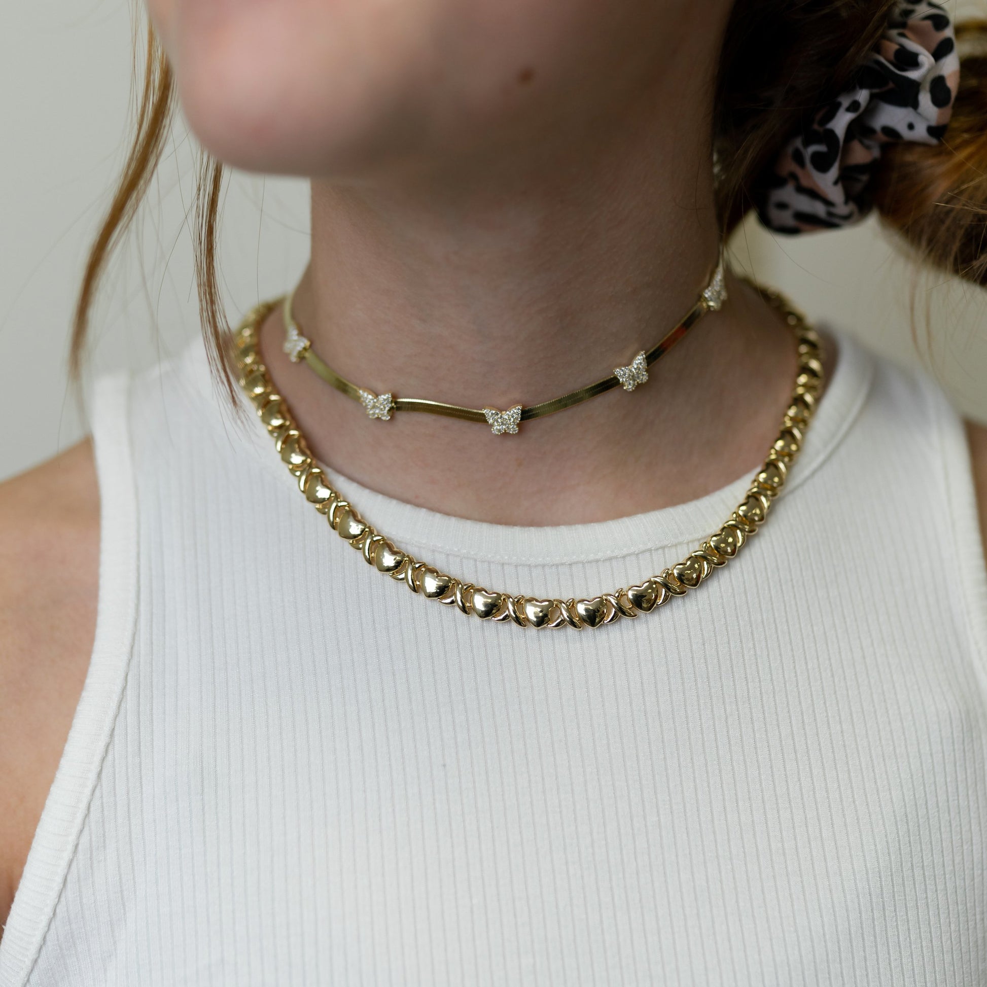 Joined Hearts Necklace or Bracelet JEWELRY The Sis Kiss