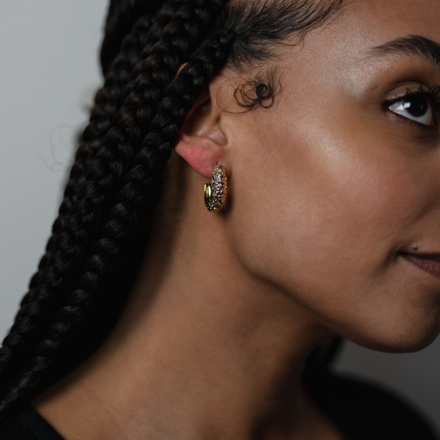 Rocky Gold Hoop Studs JEWELRY The Sis Kiss