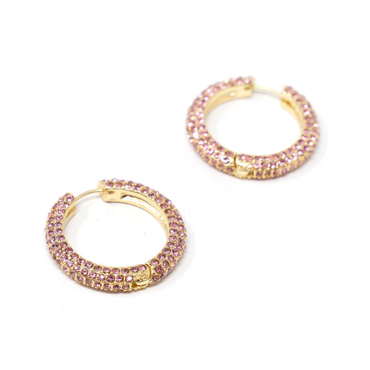 Darling Diva Rose Crystal Hoops JEWELRY The Sis Kiss