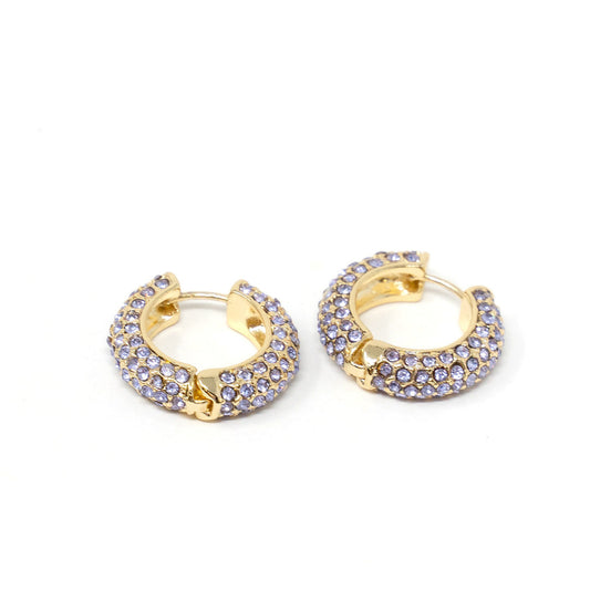Darling Diva Lavender Crystal Hoops JEWELRY The Sis Kiss