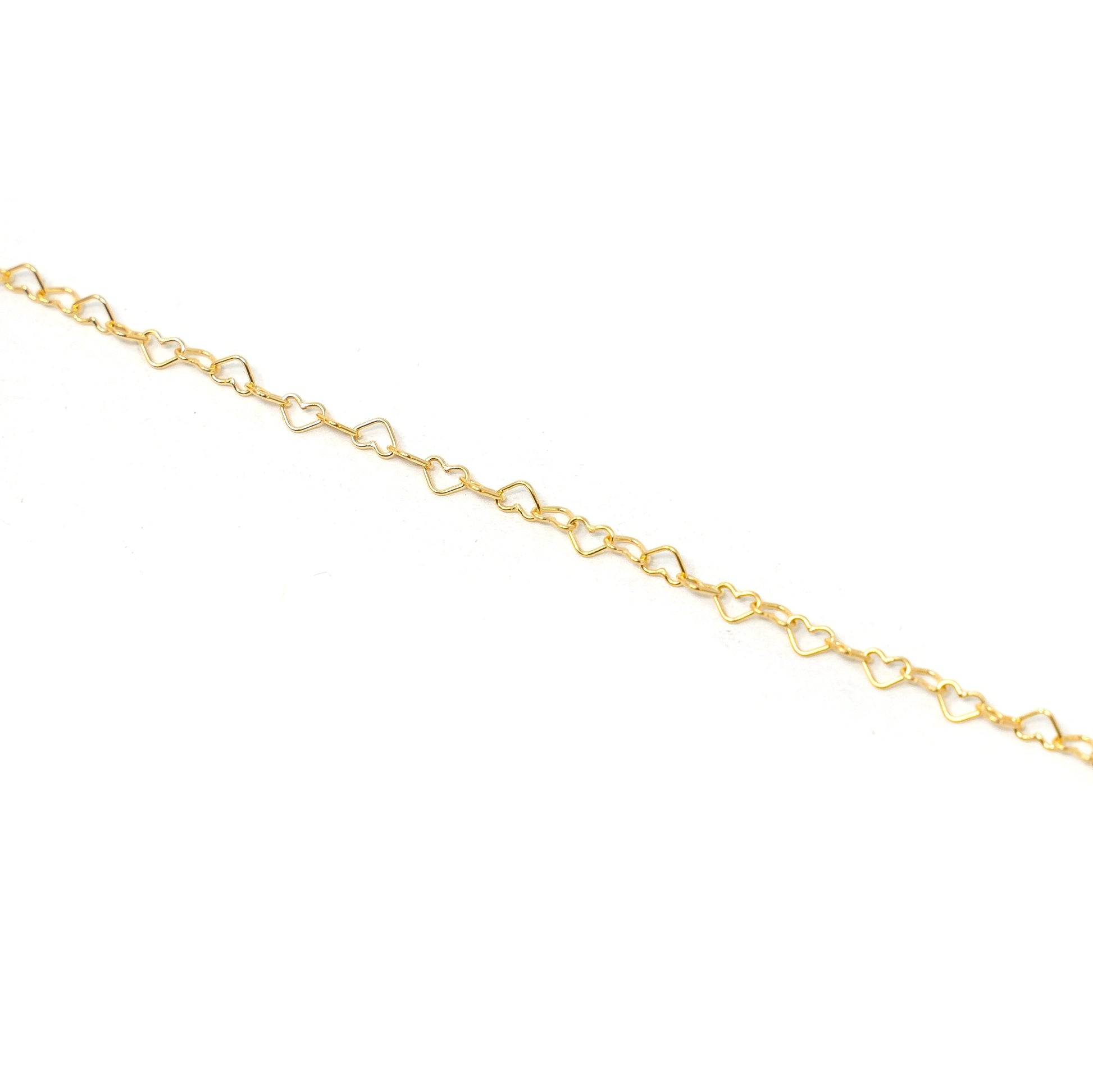 Sis Kiss Links Permanent Jewelry JEWELRY The Sis Kiss Gold Filled 2.8 mm Mini Heart Chain 15 Bracelet