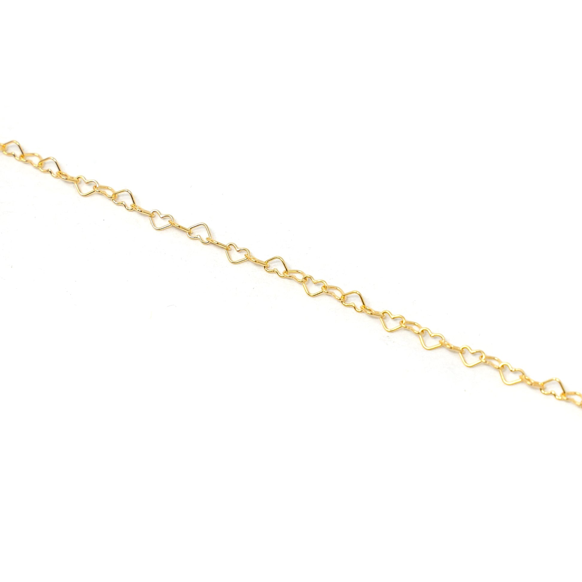 Sis Kiss Links Permanent Jewelry JEWELRY The Sis Kiss Gold Filled 2.8 mm Mini Heart Chain 15 Bracelet