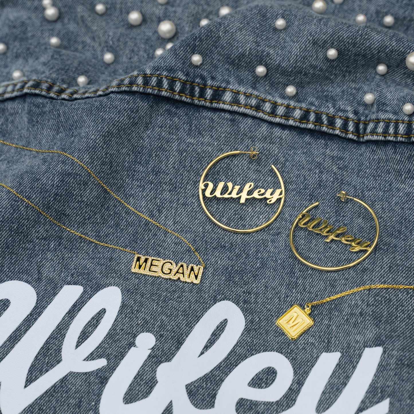 Wifey Script Hoops - PREORDER JEWELRY The Sis Kiss