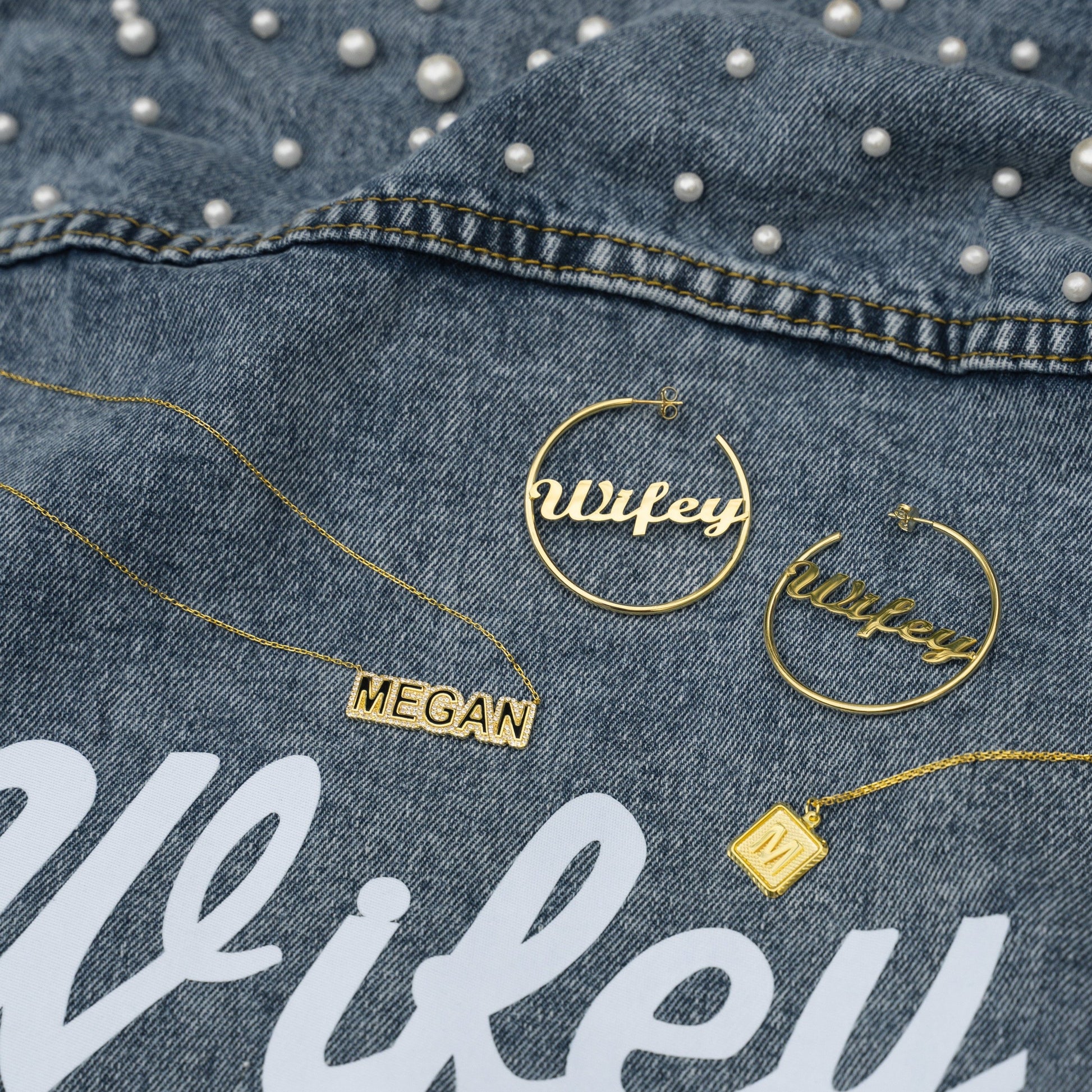 Wifey Script Hoops - PREORDER JEWELRY The Sis Kiss
