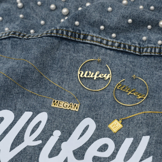 Wifey Script Hoops - PREORDER JEWELRY The Sis Kiss