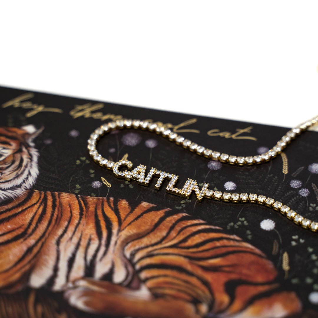 Customized Tennis Chain Nameplate Necklace JEWELRY Joyce
