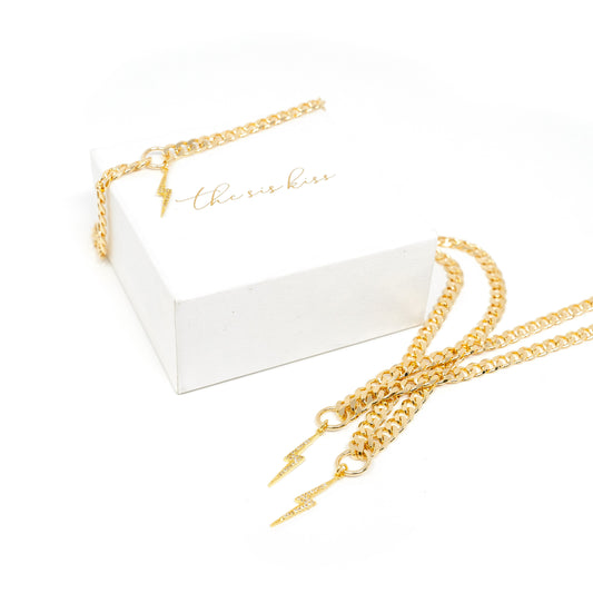 Cuban Chain Link Charm Necklaces JEWELRY The Sis Kiss