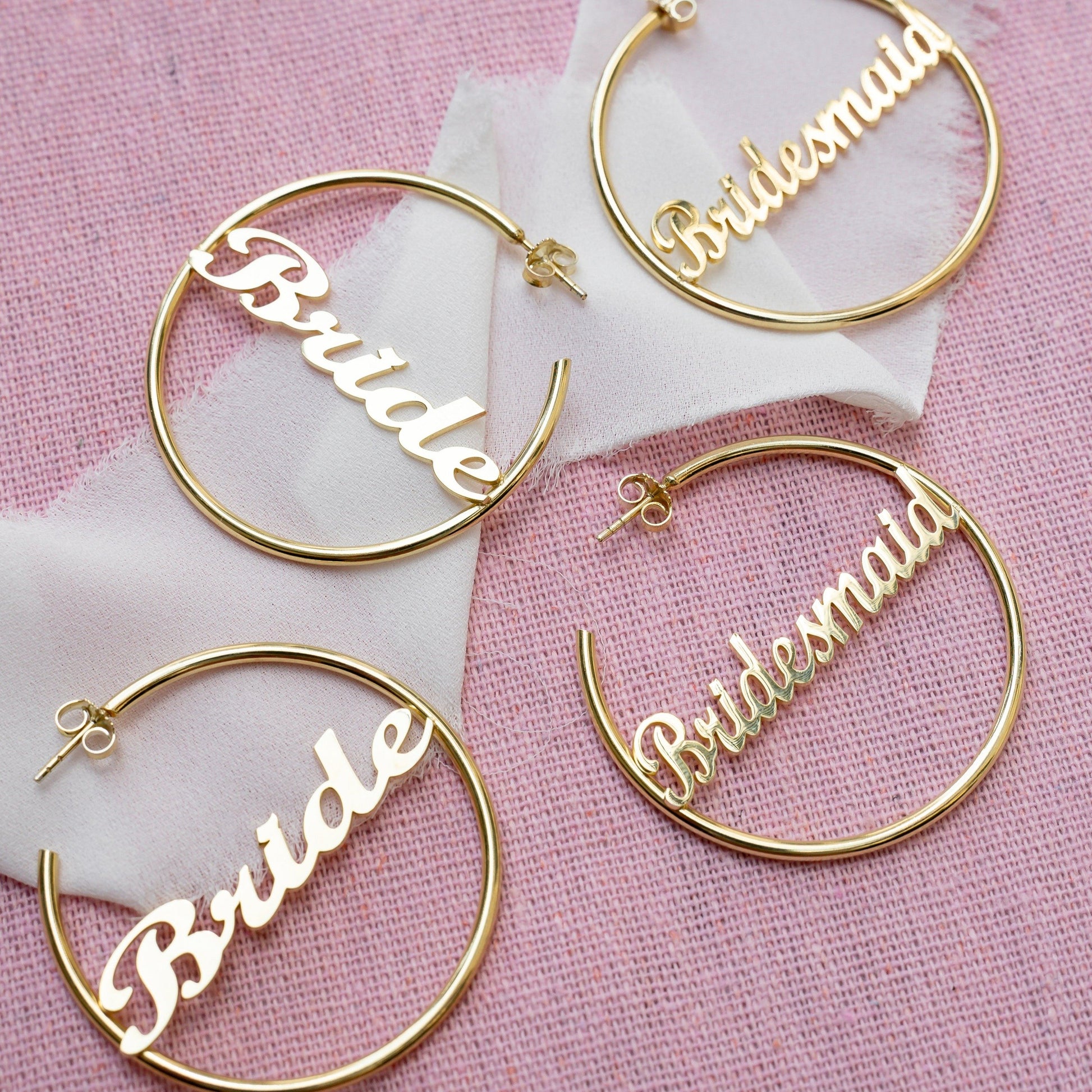 Bride Script Hoops - PREORDER JEWELRY The Sis Kiss