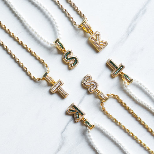 Bling Initial Necklace JEWELRY The Sis Kiss