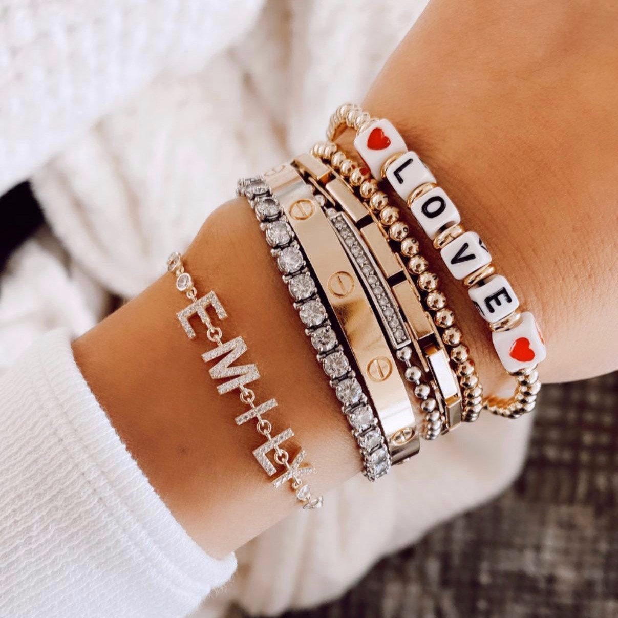 Beaded Adjustable Bracelets JEWELRY The Sis Kiss