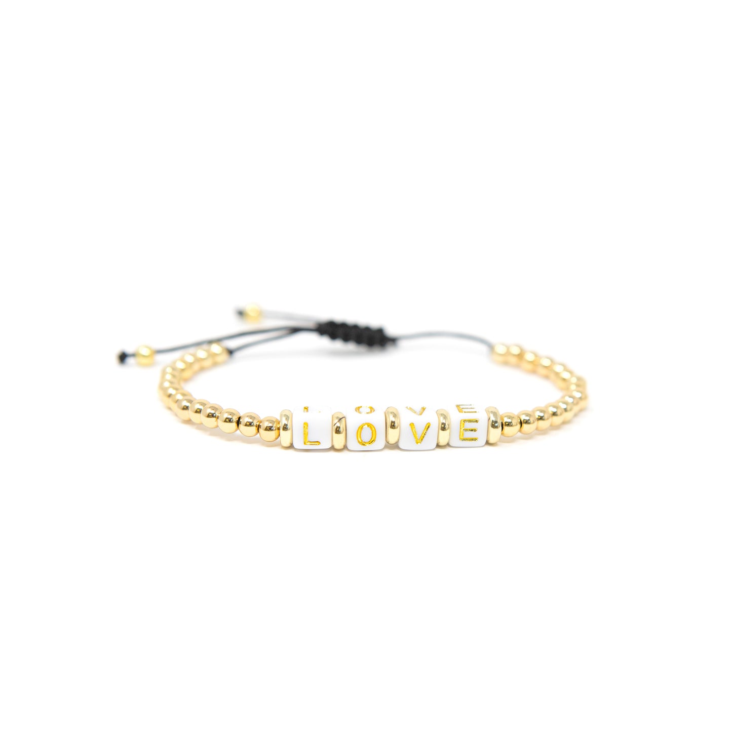 Beaded Adjustable Bracelets JEWELRY The Sis Kiss Gold Love