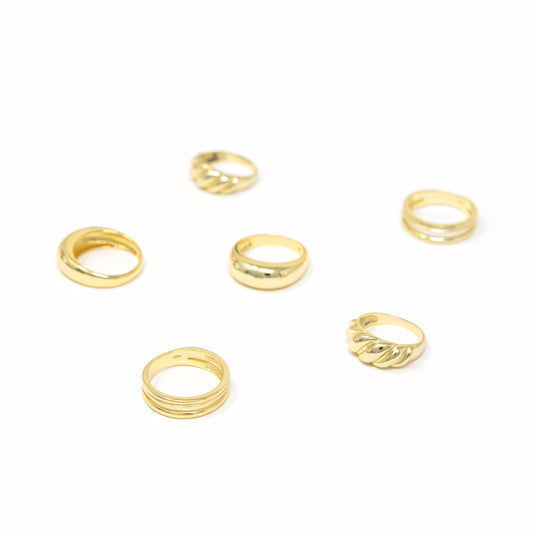 Dome and Twist Gold Rings JEWELRY The Sis Kiss