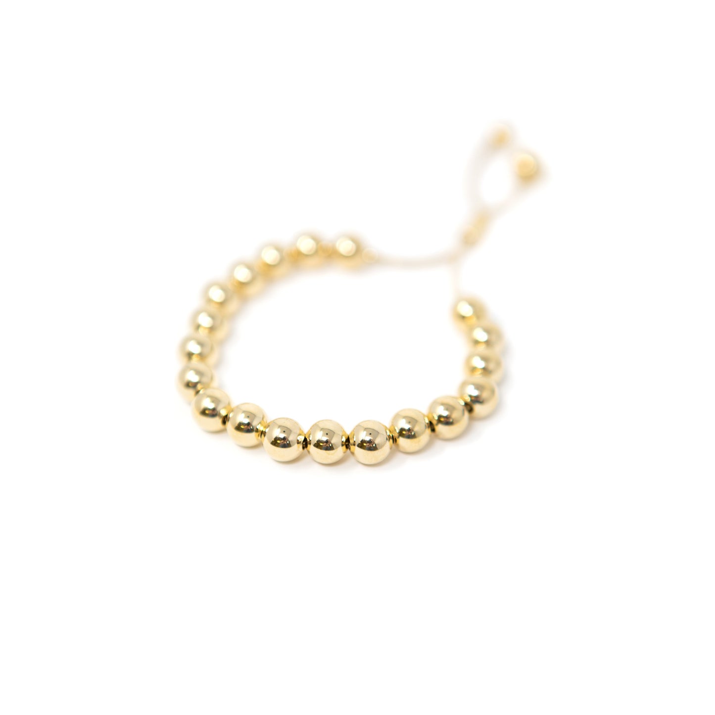 Gold Beaded Adjustable Bracelet JEWELRY The Sis Kiss Large (8mm)