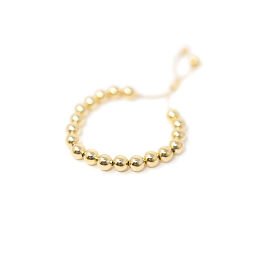 Gold Beaded Adjustable Bracelet JEWELRY The Sis Kiss Large (8mm)