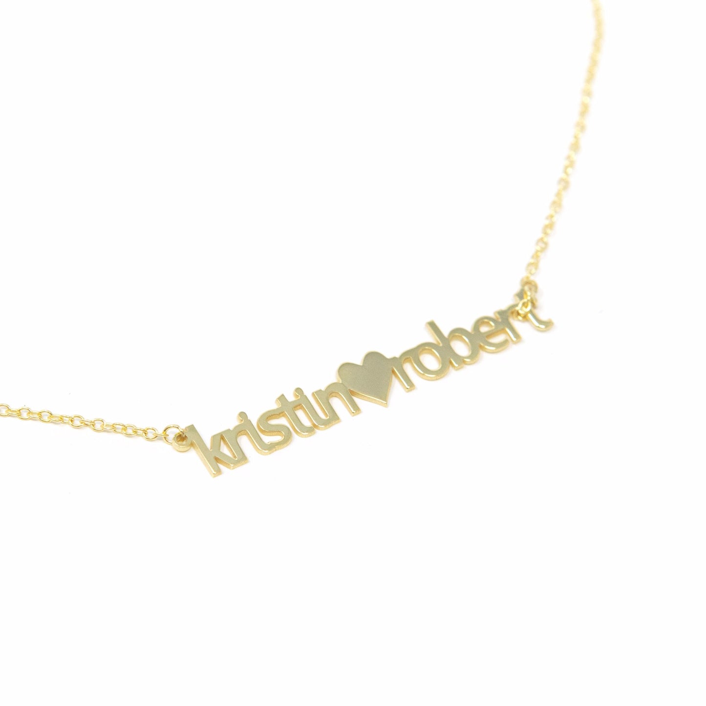 Custom Heart Connection Name Necklace necklace The Sis Kiss