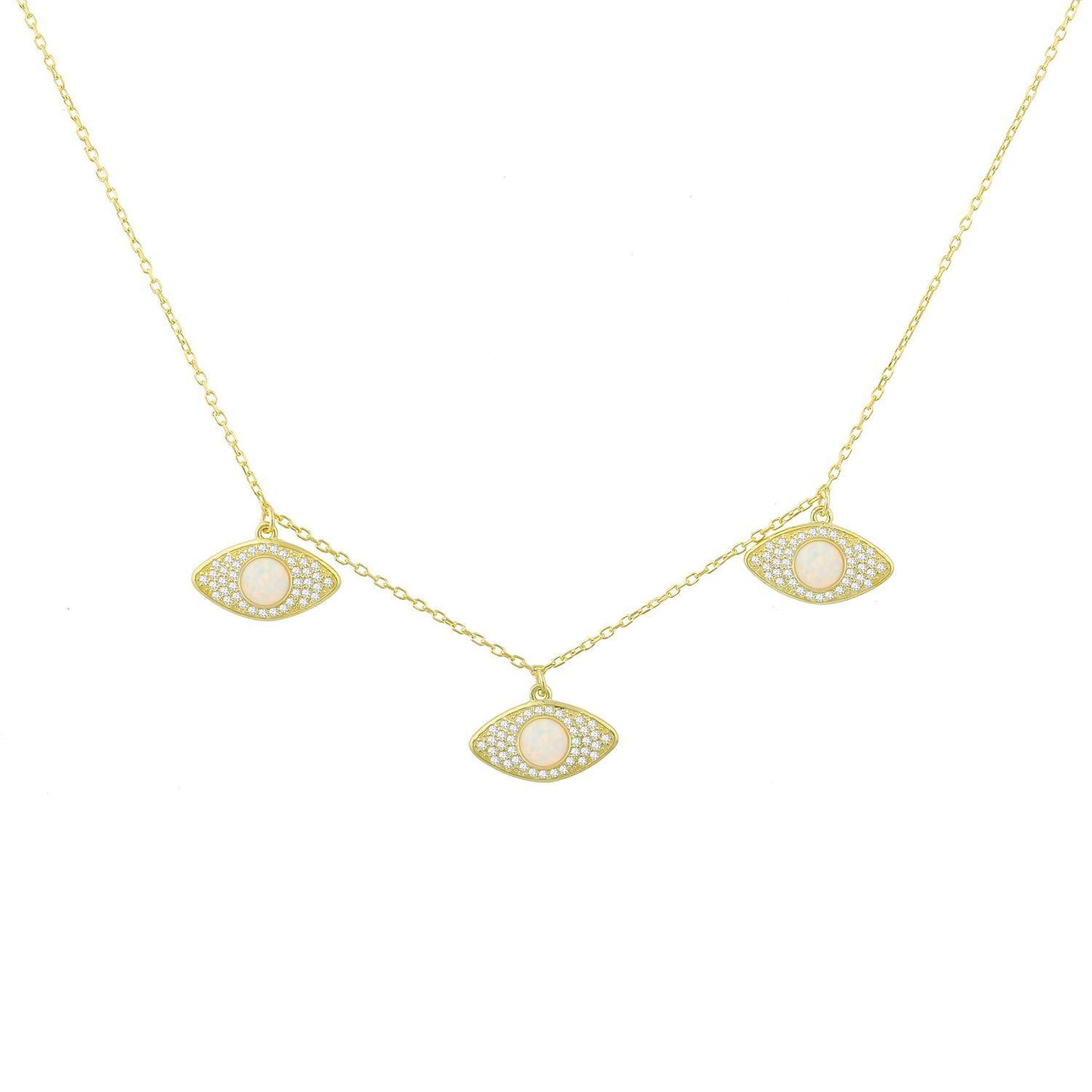Opal Evil Eyes Necklace JEWELRY The Sis Kiss