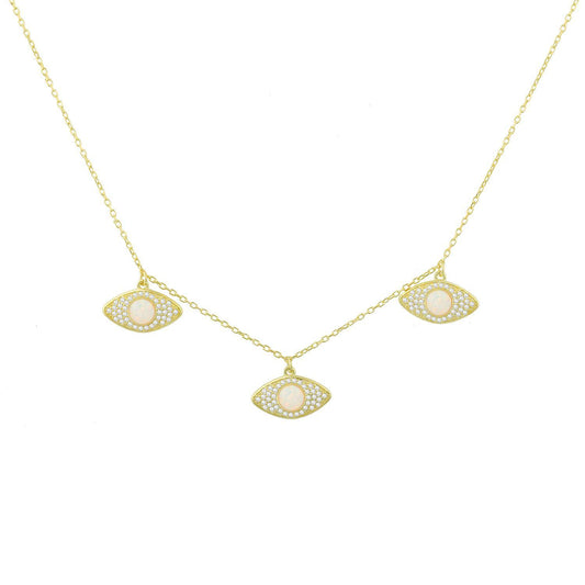 Opal Evil Eyes Necklace JEWELRY The Sis Kiss