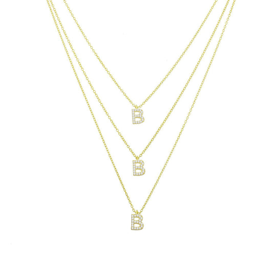 Custom Double or Triple Layered Initial Necklace JEWELRY The Sis Kiss Gold Triple Initial
