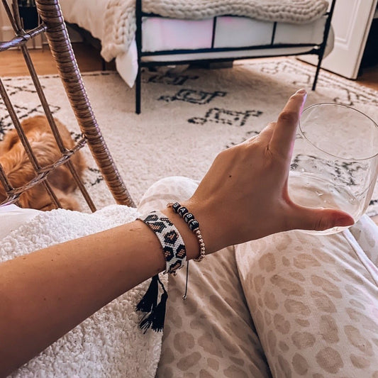 Leopard Beaded Adjustable Bracelets JEWELRY The Sis Kiss