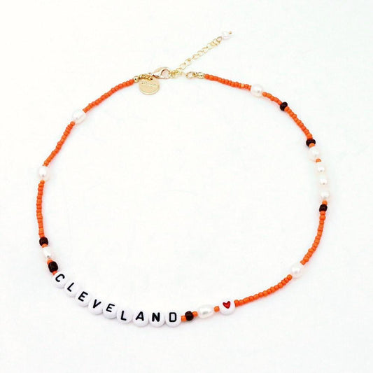 Customized Home Team Bead and Pearl Necklace JEWELRY The Sis Kiss