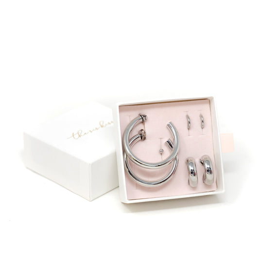 The Essentials Bold Earring Set JEWELRY The Sis Kiss Silver