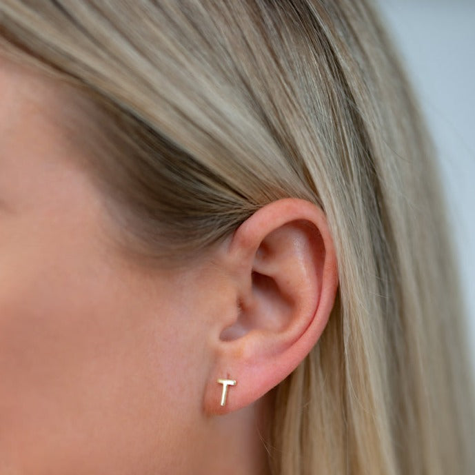 Classic Initial Earrings JEWELRY The Sis Kiss