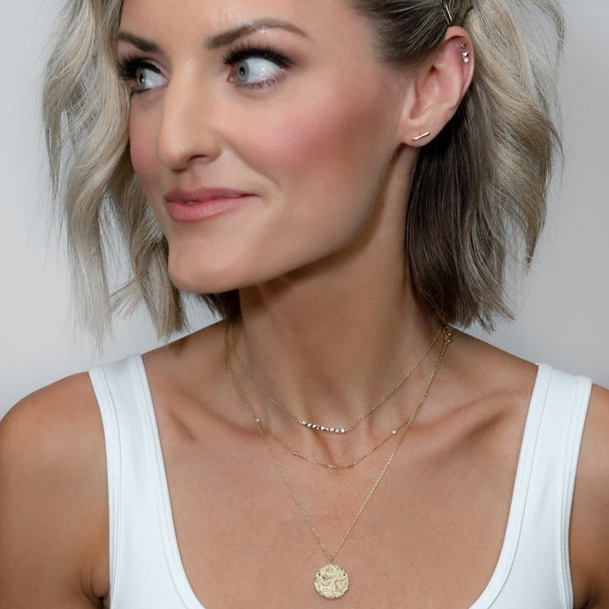 Loverly Hammered Bar Necklace JEWELRY The Sis Kiss