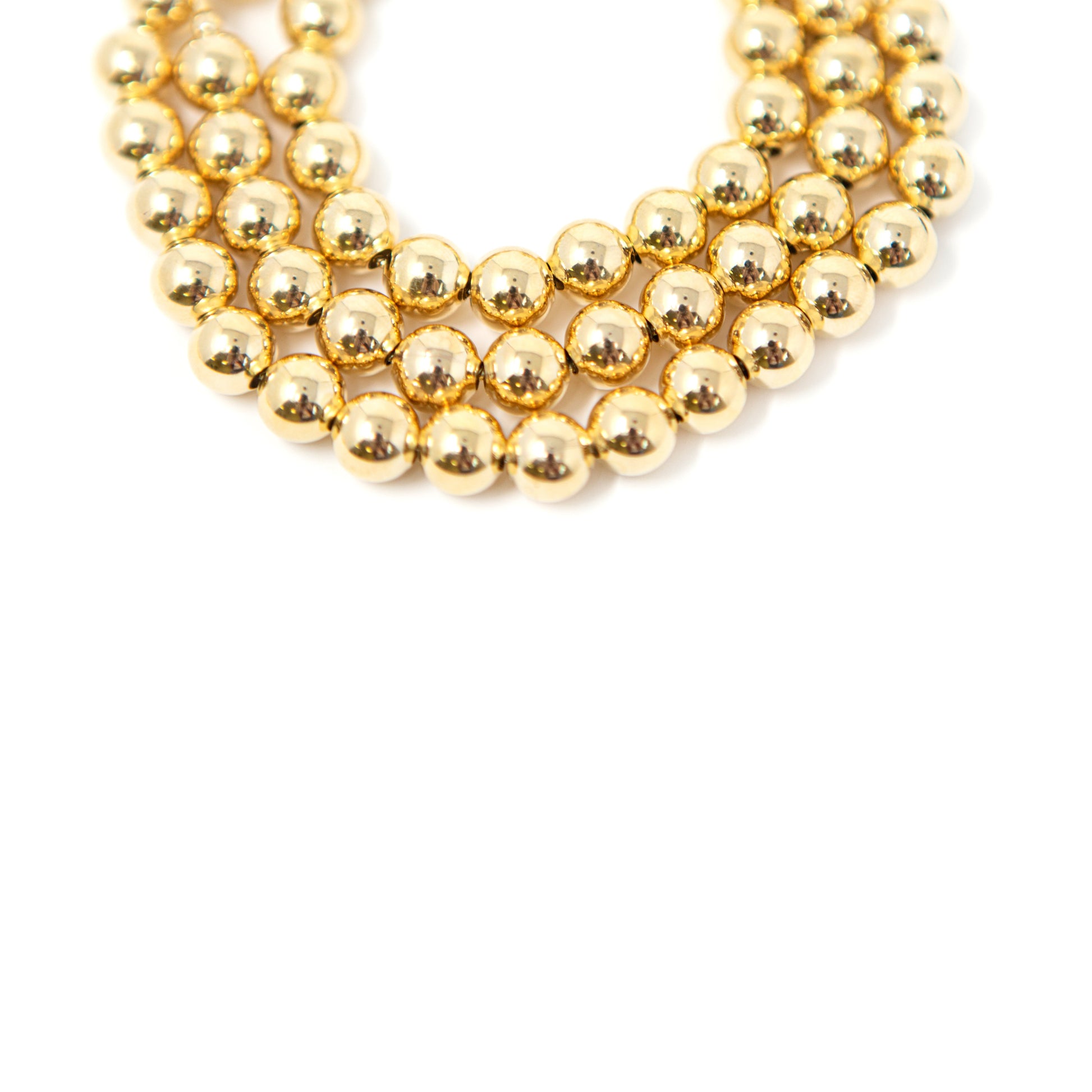 Gold Beaded Adjustable Bracelet JEWELRY The Sis Kiss