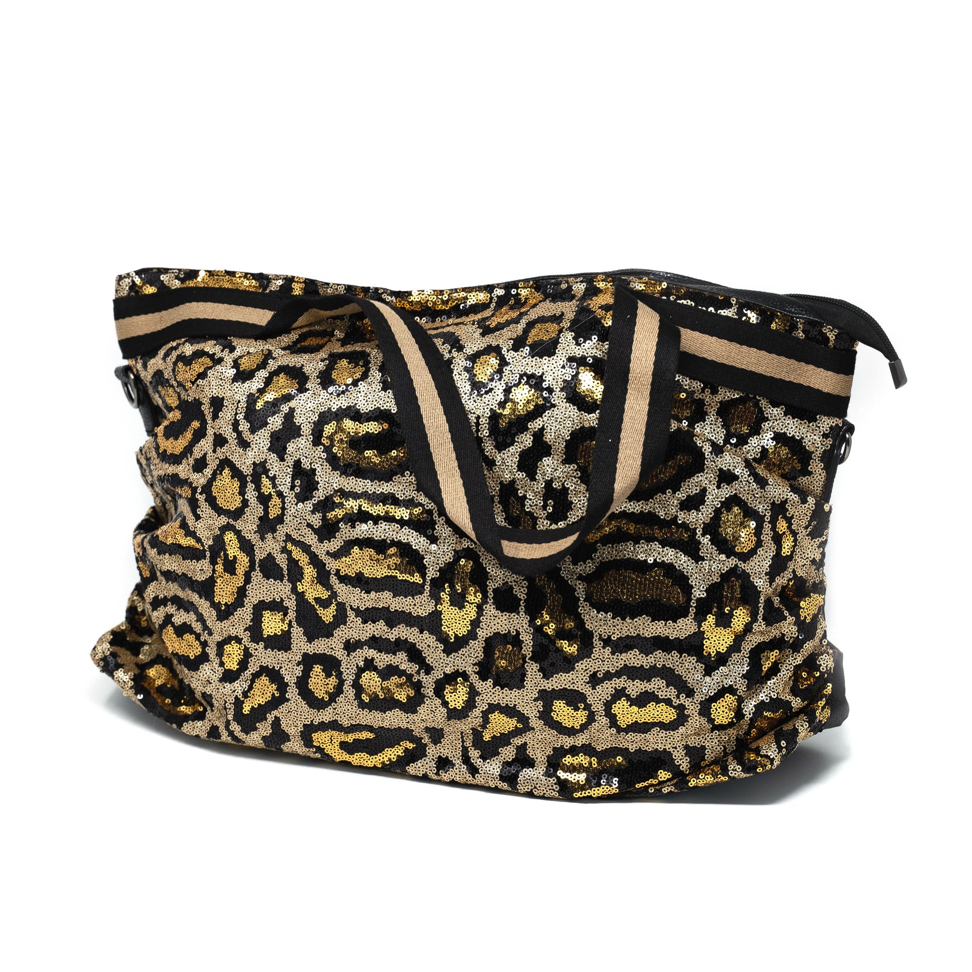 Sparkle Weekender Bag in Leopard Print ACCESSORY The Sis Kiss