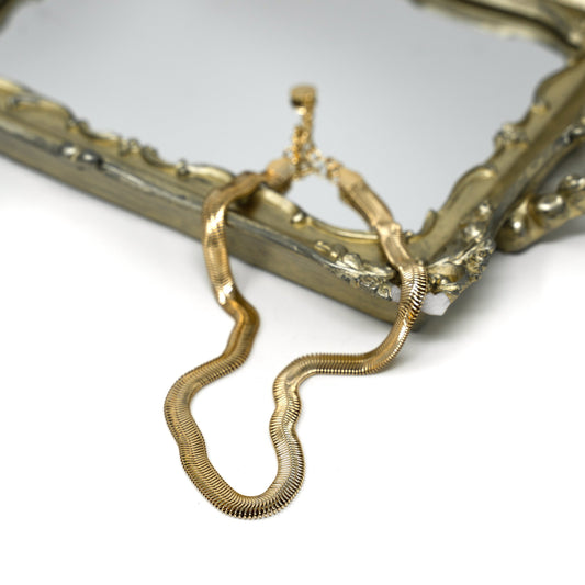 Liquid Gold Herringbone Necklace JEWELRY The Sis Kiss