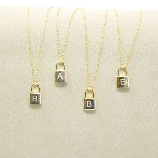 The Sweetest Initial Lock Necklace JEWELRY The Sis Kiss A