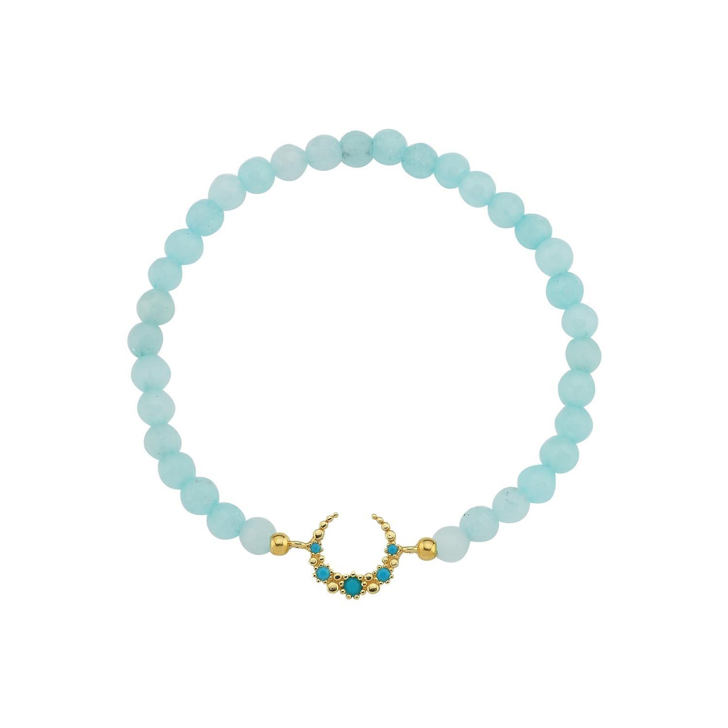 Crystal Crescent Moon Stretch Bracelets JEWELRY The Sis Kiss Sea Glass